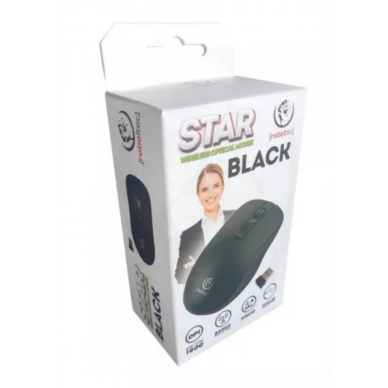 Ratón inalámbrico óptico Rebeltec STAR negro RBLMYS00055 interfaz