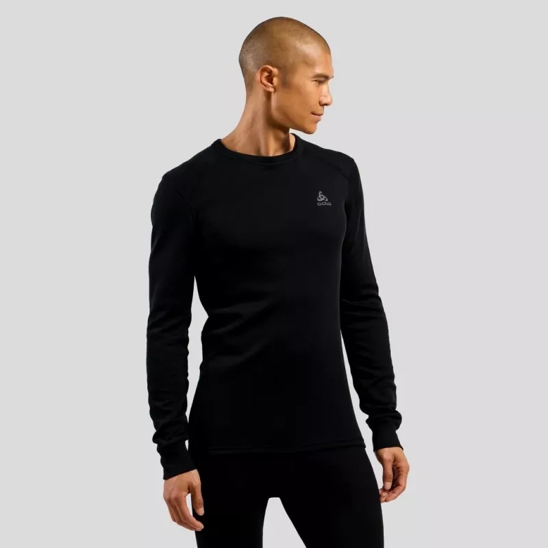 Odlo BL TOP Cuello redondo manga larga ACTIVE WARM ECO Camiseta de hombre, talla M, negra