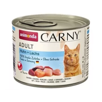 Comida húmeda para gatos animonda ANIMONDA Carny Huhn + Lachs 200 g sin cereales, adult, 11% proteína