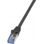 LogiLink PrimeLine - Cable de red - RJ-45 (M) a RJ-45 (M) - 15 m - SFTP, PiMF - CAT 6a - libre de halógenos, moldeado, con alivio de tracción - negro