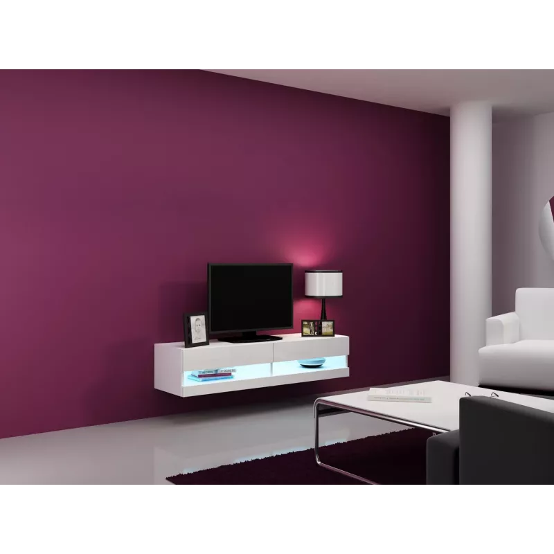 Conjunto de armarios de salón Cama VIGO nuevo 11 blanco/blanco brillante