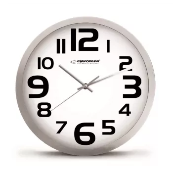 Reloj de pared Esperanza EHC013K Zurich negro, reloj de cuarzo ovalado negro, blanco