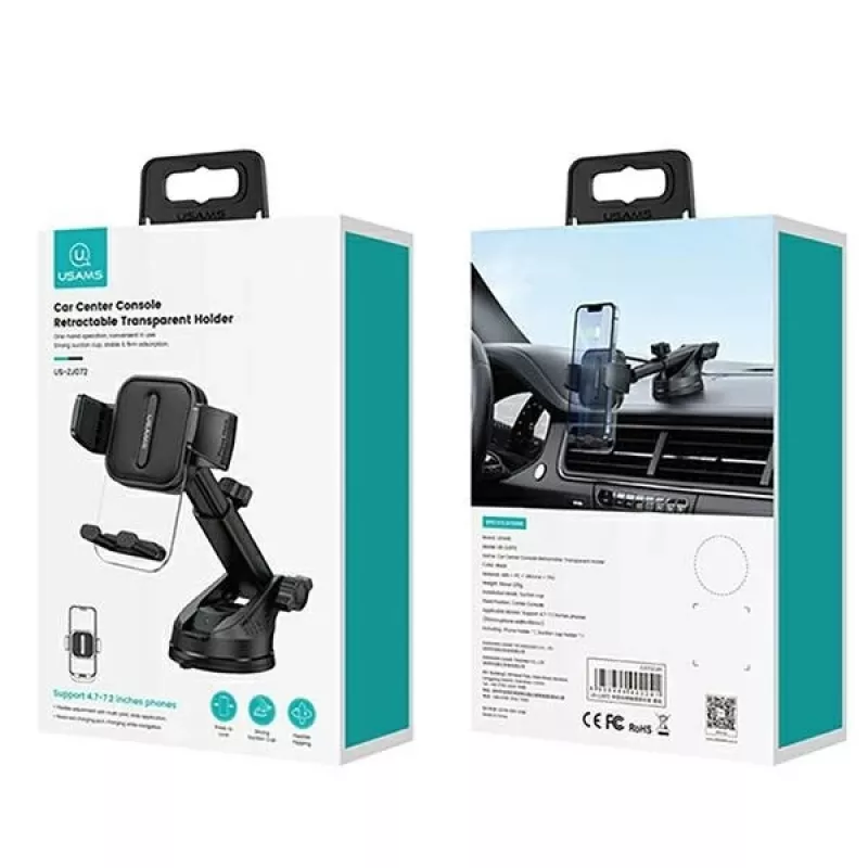 Soporte para salpicadero y parabrisas de coche USAMS ZJ072 ZJ072ZJ01 negro, soporte universal para dispositivos