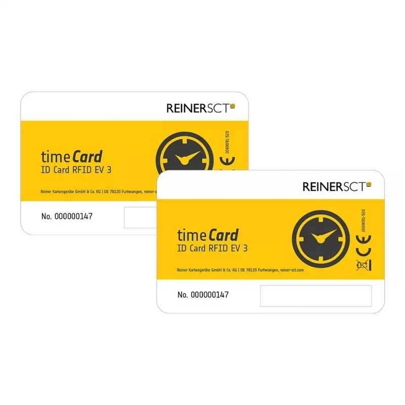 Tarjeta chip ReinerSCT timeCard Premium 25 DES — tarjeta inteligente segura para control horario y acceso