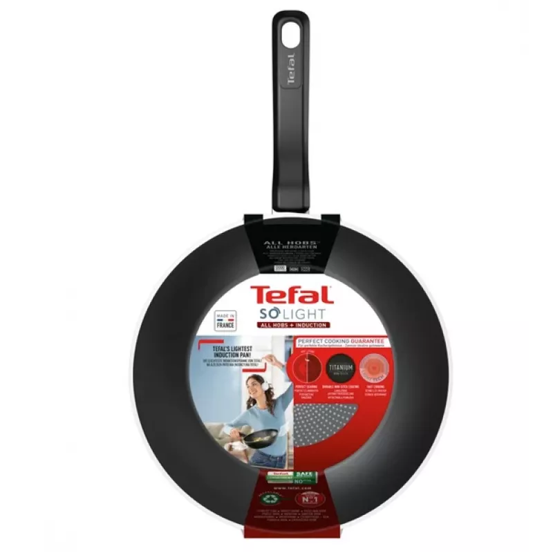 Wok Tefal So Light 28 cm — inducción, antiadherente, ligero