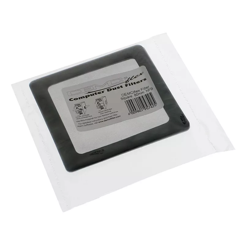 DEMCiflex DF0002 filtro antipolvo 80 mm, cuadrado, negro/negro