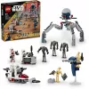LEGO Star Wars Clone Trooper y Battle Droid Battle Pack Juguete de construcción para niños con vehículo Speeder Bike, 4 minifiguras y 5 figuras, regalo para niños