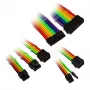 Set de extensión de cables con funda Kolink Core Adept — 6 piezas, funda PET, conductor de cobre, longitudes 300–350 mm