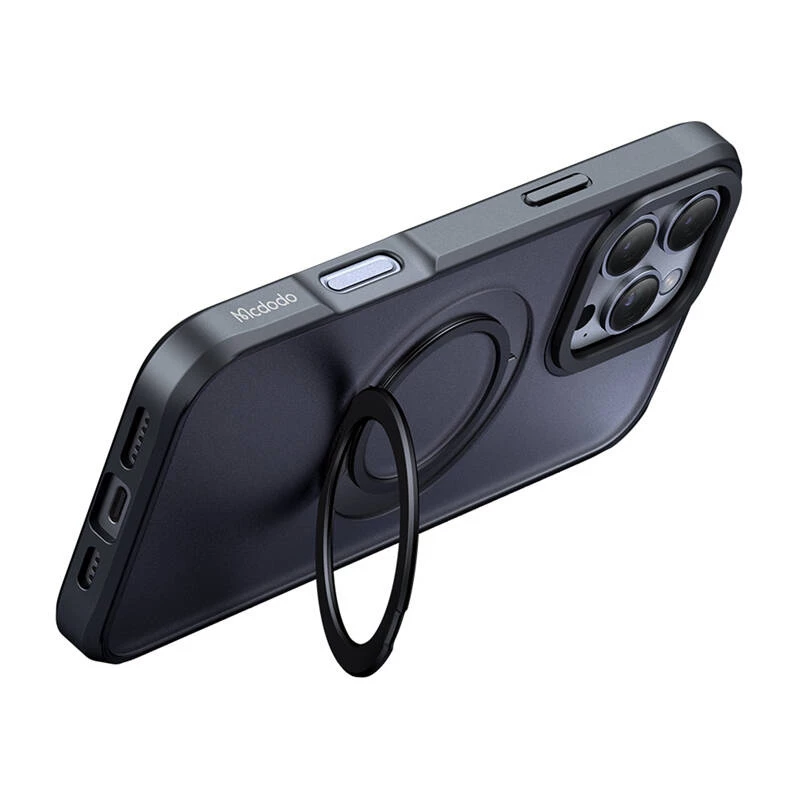 Funda protectora con MagSafe Mcdodo PC-4933 para iPhone 16 Pro Max con soporte integrado, negra