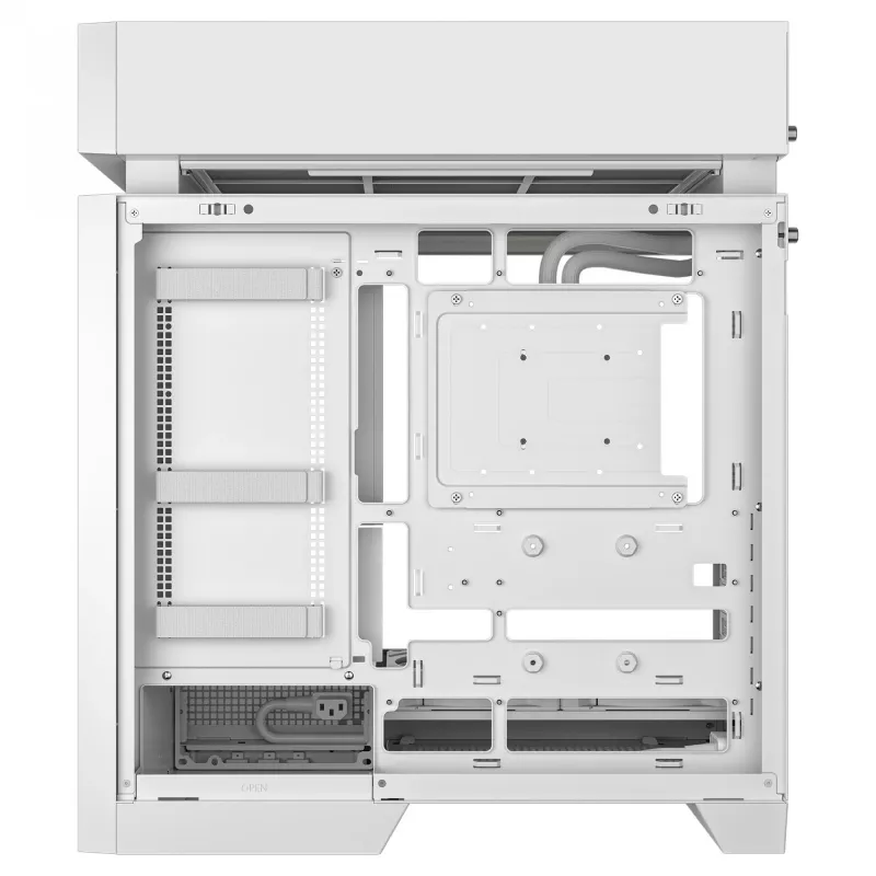 Caja de PC de sobremesa DeepCool CL6600 WH — blanca, compatible con fuentes ATX/PS2/SFX/SFX-L, 140 mm frontal, 120/140 mm superior/trasero, unidades de 2,5