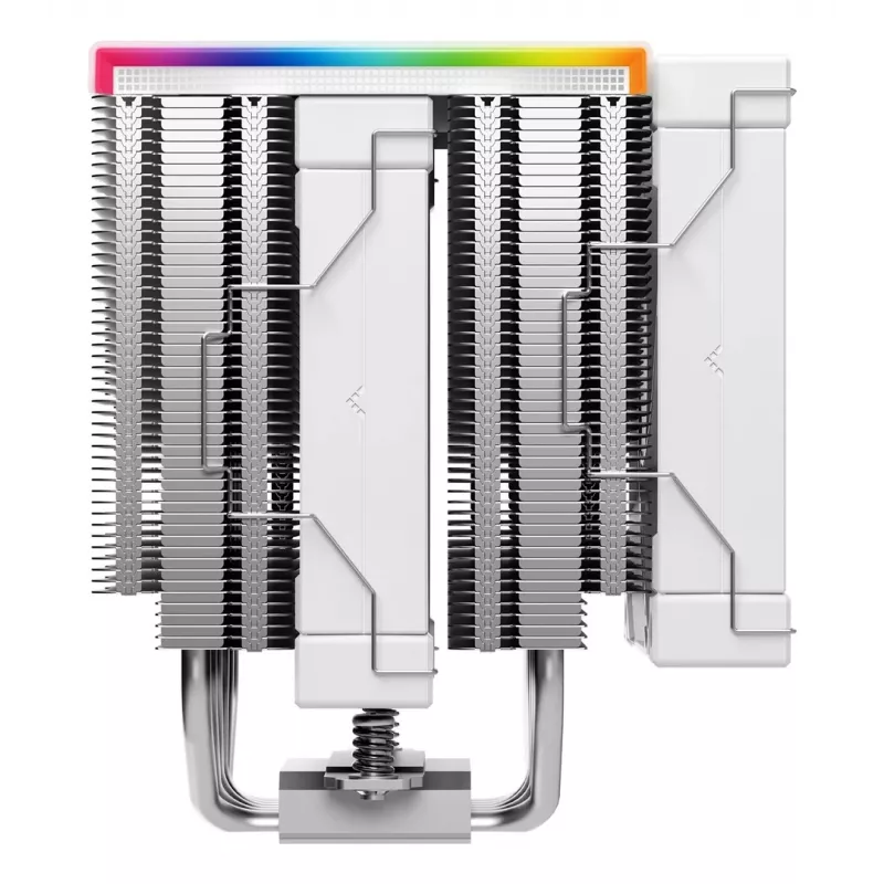 Disipador de aire DeepCool AK620 Digital SE White — dos ventiladores de 120 mm, 6 heatpipes, PWM, soporte LGA-1700, pantalla integrada