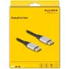 Cable DisplayPort DeLOCK 16K 60 Hz 1 m plateado metal