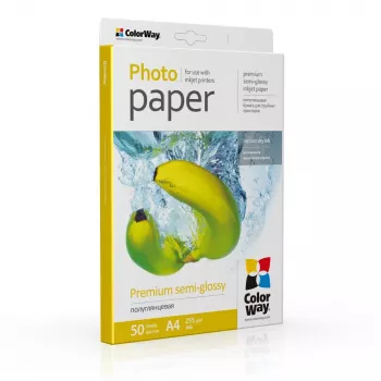Papel fotográfico ColorWay, 50 hojas | 255 g/m² | A4 | Satinado premium