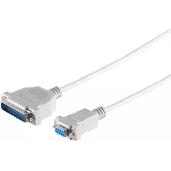 Cable ShiverPeaks 78065-3 Sub-D de 9 pines (DE-9) a cable con conector hembra de 25 pines (DB-25), 3 m