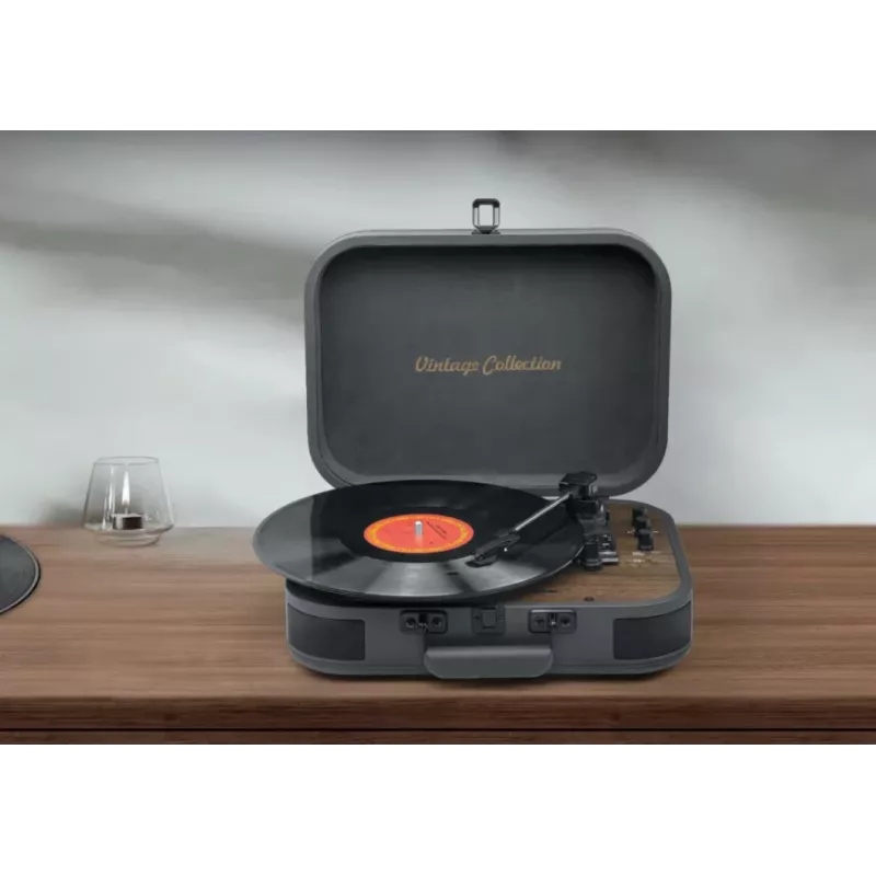 Muse Tocadiscos con sistema estéreo con Bluetooth Out | MT-207 DGB | 2x5 W | Bluetooth | Negro/Marrón