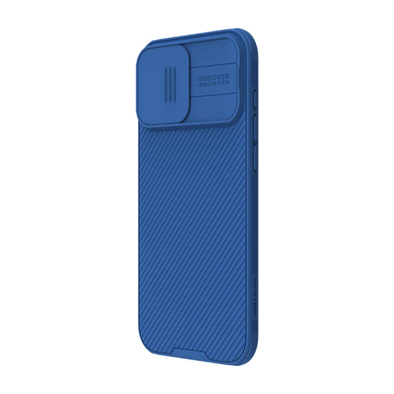 Funda protectora Nillkin CamShield Pro para iPhone 16 Pro Max, azul, tapa deslizante para cámara
