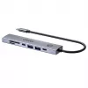 Hub USB-C Unitek H1124AGY01 con 100W PD, HDMI 2.0, 2x USB‑A, 2x USB‑C, lector de tarjetas SD/microSD — aluminio
