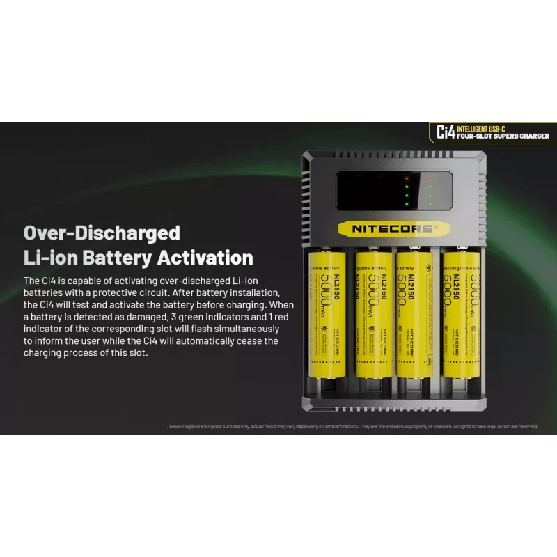 Cargador de pilas de 4 ranuras Nitecore Ci4
