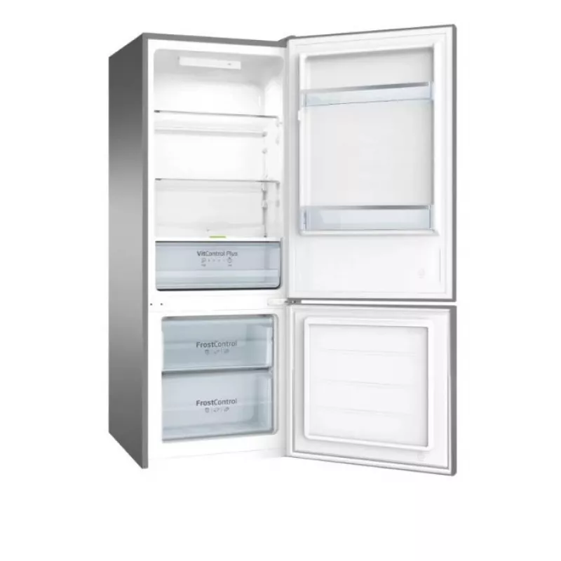 Amica FK244.4X(E) frigorífico combi de libre instalación, congelador inferior, frigorífico de 153 l, congelador de 52 l, FrostControl, clase energética E