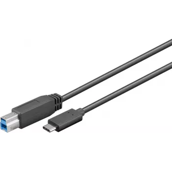 Cable USB 3.0 SuperSpeed Wentronic Goobay > USB-C™, 1 m - conector USB 3.0 (Type-B) > conector USB-C (67986)
