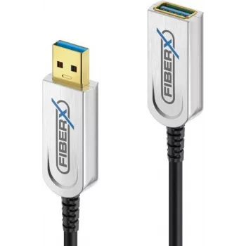 Cable USB FiberX FX-I650-003 USB 3.2 Gen 1 3 m USB A negro plata