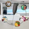Clatronic MS 3089 Espumador de leche a pilas, negro/acero inoxidable