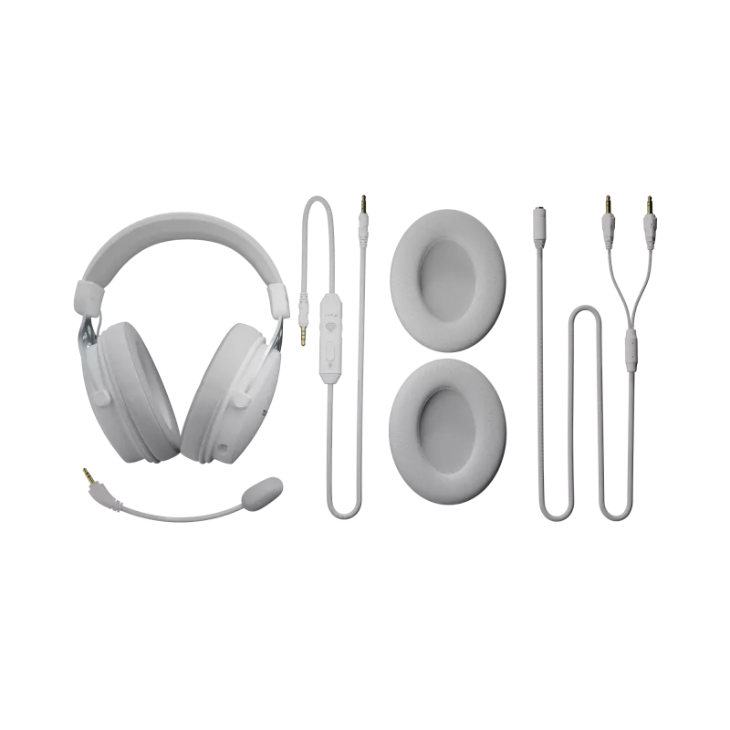 Auriculares con cable Genesis Toron 531 blancos con micrófono, diseño on-ear ligero