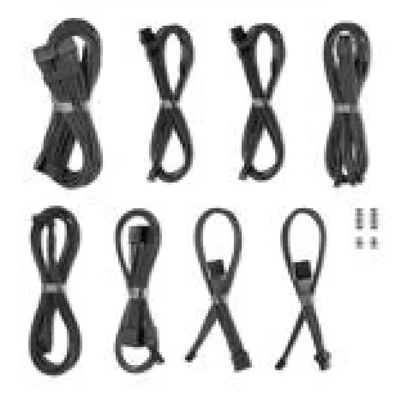 Conjunto de cables CableMod C-Series Pro ModMesh para fuentes de alimentación Corsair Type 5 RMx Shift, 2x 12V-2x6, StealthSense, carbono, 65 cm