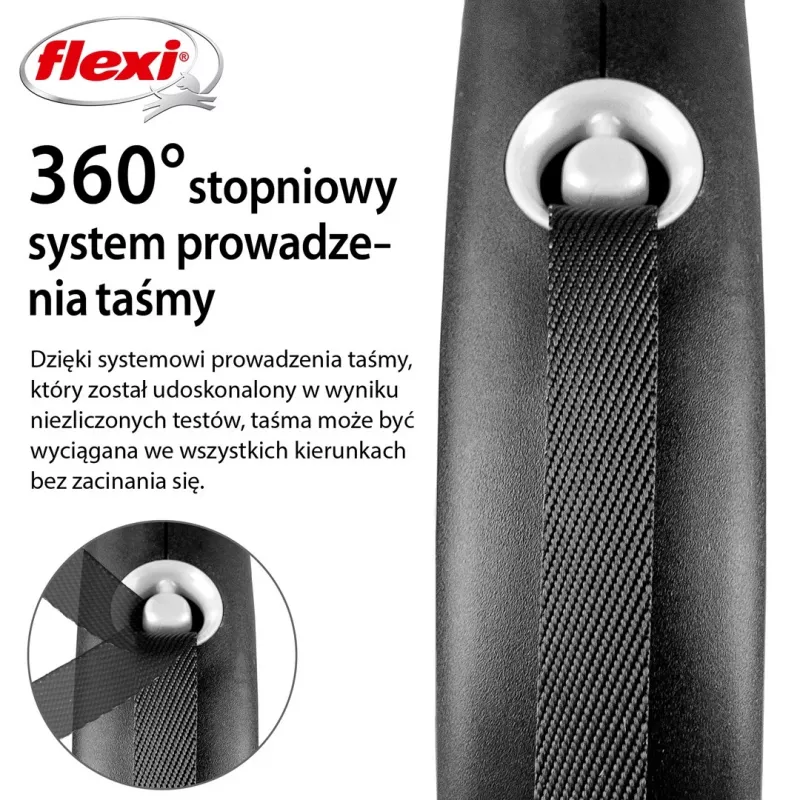 Flexi Black Design L correa retráctil para perro de 5 m