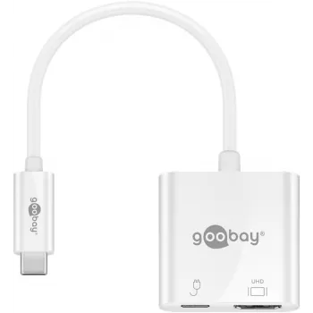 Adaptador multipuerto Goobay USB-C™ HDMI, blanco, 0,145 m - amplía un dispositivo USB-C™ con un puerto HDMI™ (62110)