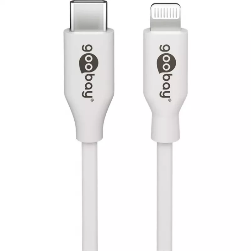 Set de carga Apple Lightning / USB-C PD 30 Watt, cargador Blanco, cable de 1 metro, PD