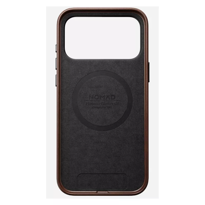 Funda para móvil Nomad Traditional Leather Case para iPhone 17 Pro Max, cuero/aluminio/microfibra, compatible con 6,9 pulgadas (marrón)
