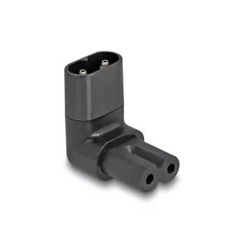 Adaptador de red DeLOCK IEC 60320 C8 a C7 conector hembra 2,5 A 90° negro