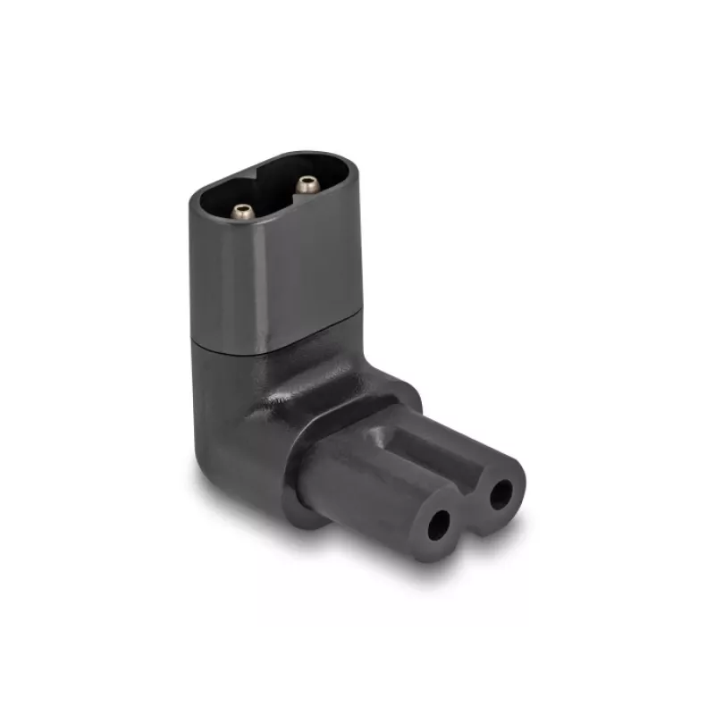 Adaptador de red DeLOCK IEC 60320 C8 a C7 conector hembra 2,5 A 90° negro