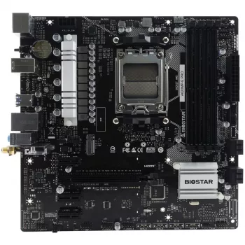Placa base BIOSTAR A620MP-E PRO — AMD A620 microATX, zócalo AM5, DDR5, 4 DIMM, máx. 128 GB, 2,5Gb LAN