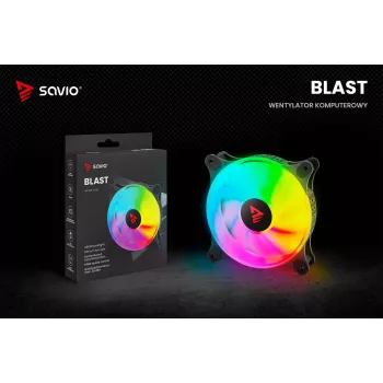 Ventilador de carcasa SAVIO Blast 120mm ARGB PWM - Negro