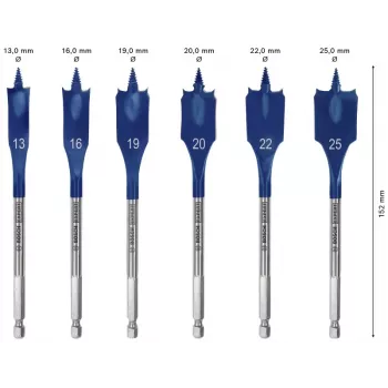 Juego de brocas planas Bosch Expert SelfCut Speed, 6 uds., 13-25 mm (2608900333)