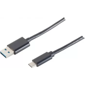 Cable USB S/CONN 14-10006 USB 3.2 Gen 1 1 m USB A USB C negro