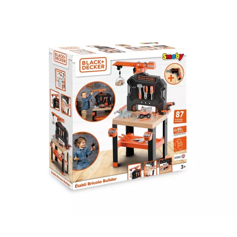 Juguete taller infantil SMOBY Bricolo Builder 7600360741 – Set de herramientas de construcción para juego de rol