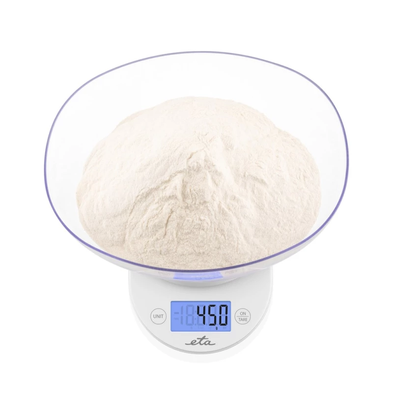 ETA | Báscula de cocina con bol | ETA577090000 Mari | División 1 g | Tipo de pantalla LCD | Blanco