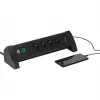 Regleta de enchufes Brennenstuhl ALU-Office-Line 4 tomas negro/blanco — Brennenstuhl ALU-Office-Line 4 tomas