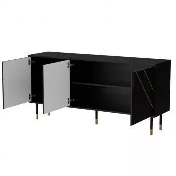 Cómoda Cama 3D MOUNTAIN 154x40x72 negro + dorado