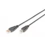 Digitus ASSMANN - Cable USB - USB Type-A, 4 pines (M) - USB Type-B, 4 pines (M) - 50 cm (USB/USB 2.0) - Negro (AK-300105-005-S)