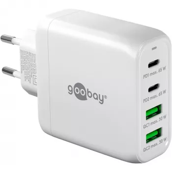 Goobay 64818 cargador para dispositivos móviles auriculares - portátil - smartphone blanco AC carga rápida interior (64818)