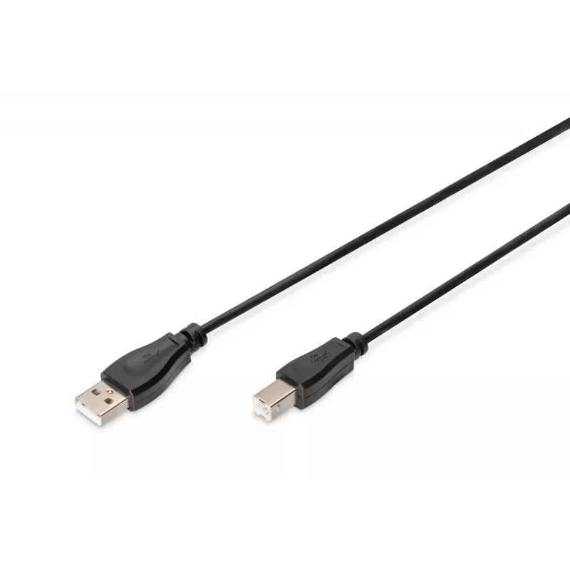 Cable de conexión USB Assmann. Type-A - B M/M. 1,0m. Compatible con USB 2.0. UL. negro (AK-300102-010-S)