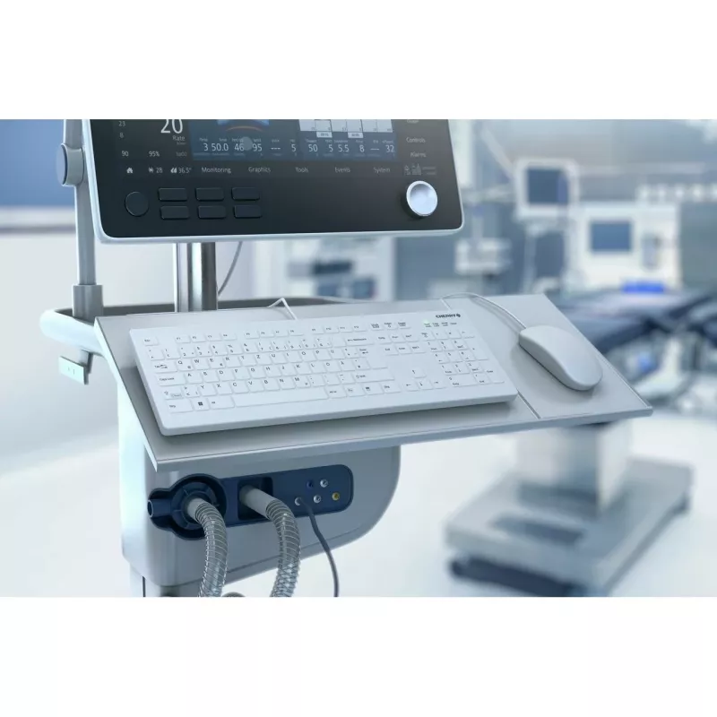 Contour Design Active Key Contour QuickClean Teclado médico IP68 Full-Size Cableado Blanco DE C8112