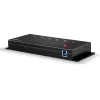 Lindy Hub USB 3.0 metálico de 7 puertos, USB 3.2 Gen 1 (3.1 Gen 1) Type-A, 5000 Mbit/s, Negro, 0,8 m, 185 mm, 75 mm