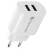 Cargador de teléfono 2x USB 2,4A 12W blanco