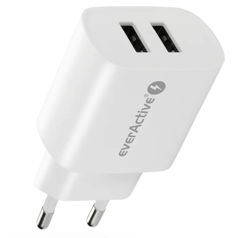 Cargador de teléfono 2x USB 2,4A 12W blanco