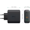 Cargador de pared PA-D3 2xUSB Power Delivery (1xUSB+1xUSB C) 5,4A 60W Dynamic Detect